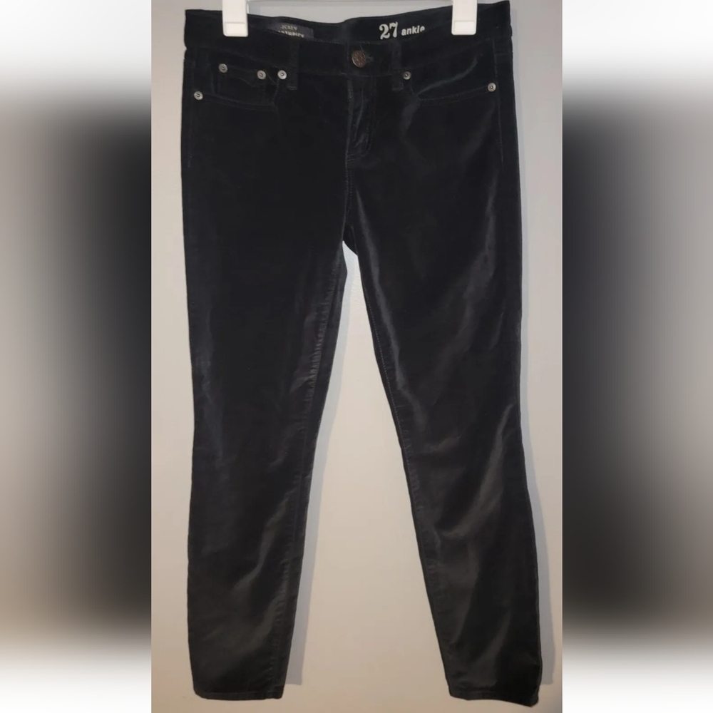 J. Crew High-Rise Toothpick Velvet Jeans 27 ankle